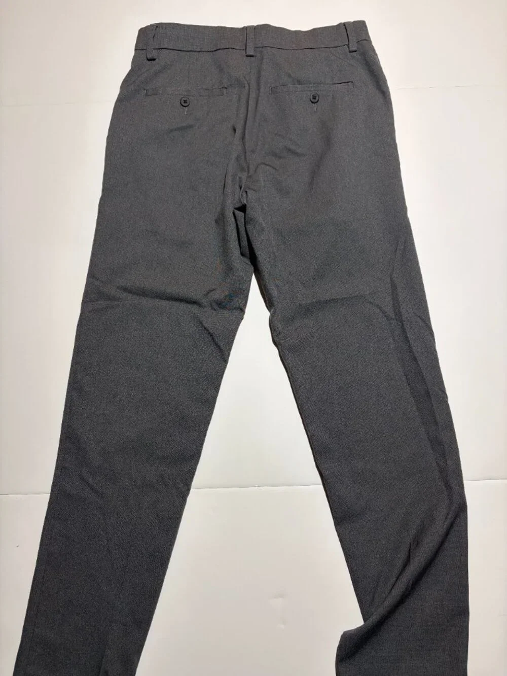 Tailored straight-leg gray dress pants by Hagger.